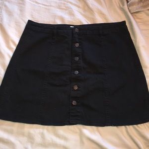 Black button up skirt